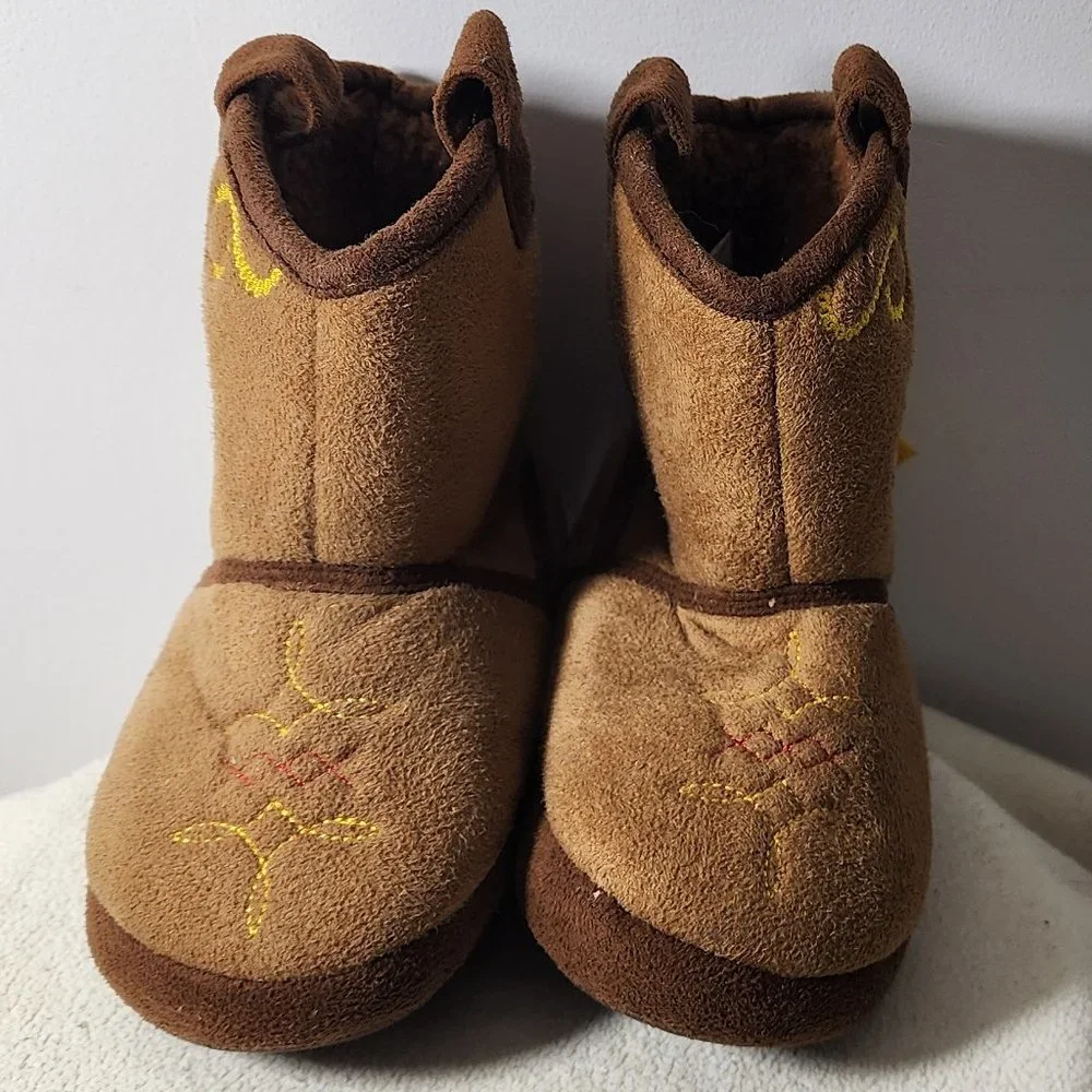 Toddler Boys Toy Story Woody Bullseye Plush Boot Slippers. Size 9/10